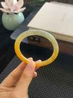 Icy Jadeite Bracelet with Yellow Fei Hues