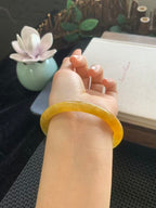 Icy Jadeite Bracelet with Yellow Fei Hues