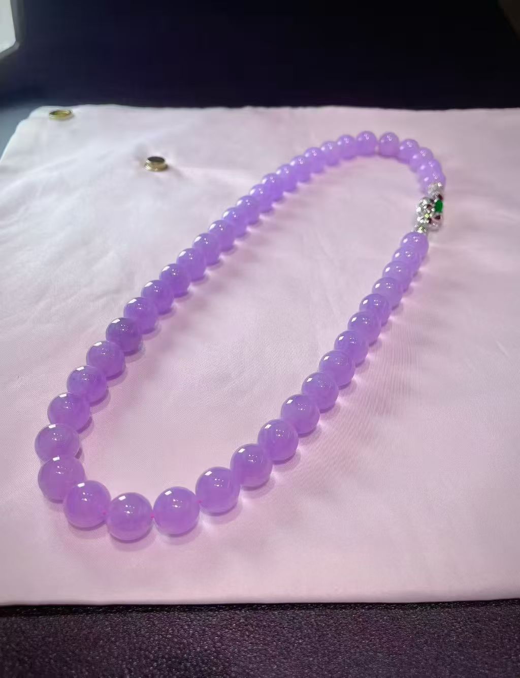 Imperial Purple Jadeite Bead Bracelet